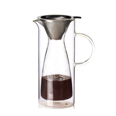 FDA LFGB Certification High Quality Borosilicate High Temperature Resistant Glass Coffee Maker,Single-layer coffee filters drip