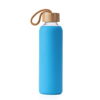 500ML Travel Cup Water Bottles Portable Glass Drinking Bottle Sports Water Bottle with Silicone Case