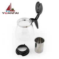 European hot style glass teapot stainless steel teapot infuser glass teapot