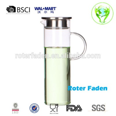 LFGB Certification borosilicate glass jug cold water pot With High Quality in stock with logo