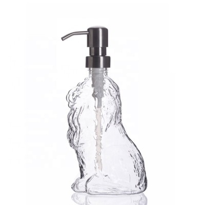 Multifunctional Glass Liquid Soap Dispenser Hand Wash Sanitizer Shampoo Dispenser Bottle,The shape of a lion