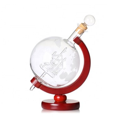 1000ml Whiskey Bottle Liquor Dispenser Borosilicate Glass Globe Decanter With Cork For Whiskey&Liquor