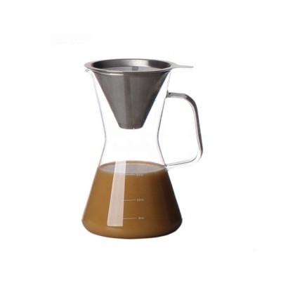 750ml Glass Coffee Maker High Temperature Resistant Coffee Glass Jar Reusable Filter Coffee Pot Glass