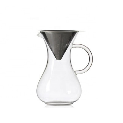 portable coffee maker Coffee pot with stainless steel filter with small capacity and high temperature resistance