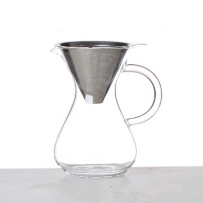 Borosilicate Drip Coffee Maker Glass Coffee Maker With Reusable Filter Handgrip Coffee Pot