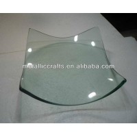 square shape glass serving tray