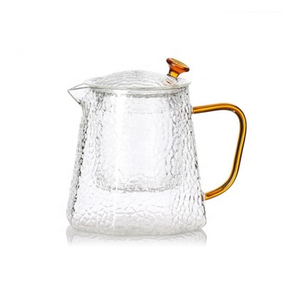 Hand blown Heat Resistant Reusable borosilicate glass tea pot