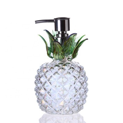 LFGB FDA 500ml pineapple-shaped color wash hand liquid soap bottles glass foam soap pump dispenser bottles