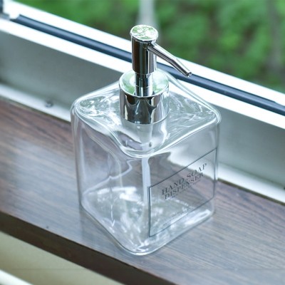 Multifunctional Glass Liquid Soap Dispenser Hand Wash Sanitizer Shampoo Dispenser Bottle,with alphabetic label