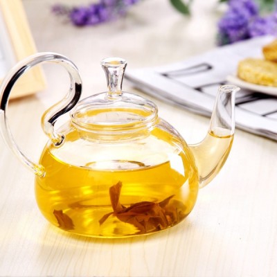 FDA LFGB Certification High Temperature Resistant Borosilicate Clear European Style Glass Teapot with lid